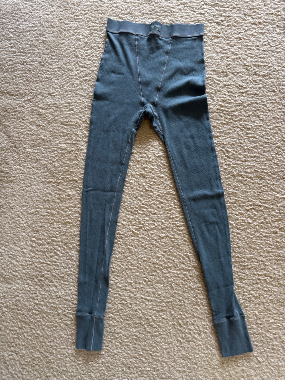 SKIMS Kids Ribbed Leggings in Slate Blue